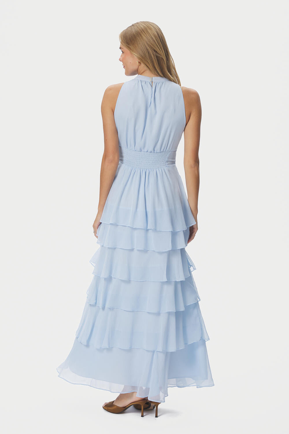 Marli Solid Chiffon kjole - lyseblå